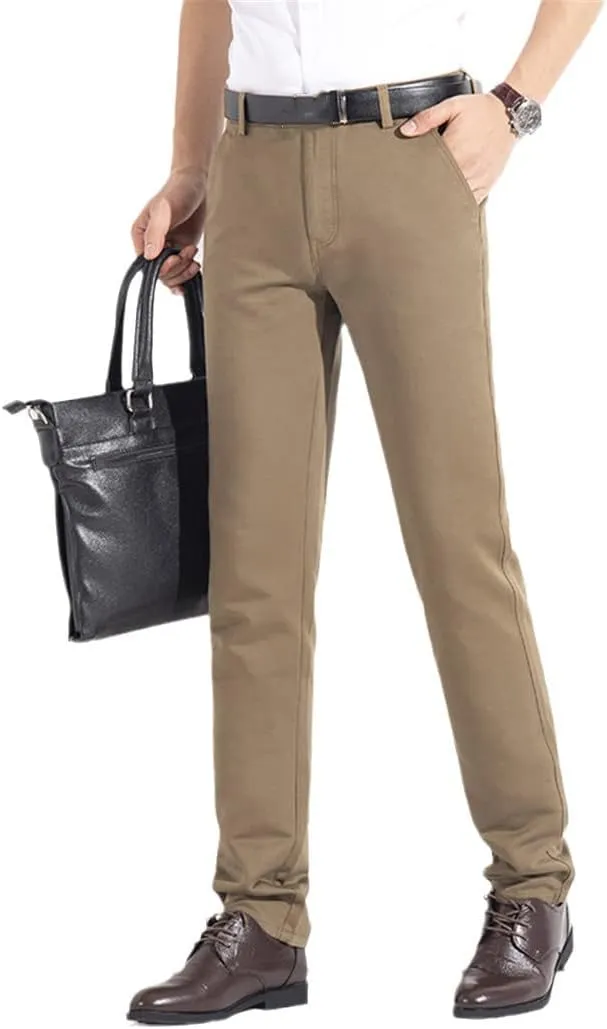 Spring Autumn Summer Business Slim Trousers, Man 100% Cotton Trousers, Casual Full Length Formal Pants