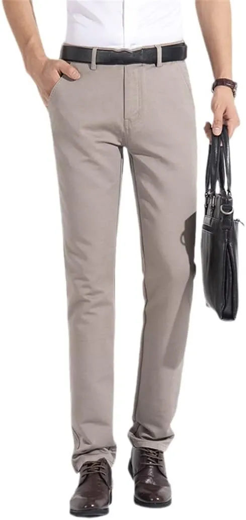 Spring Autumn Summer Business Slim Trousers, Man 100% Cotton Trousers, Casual Full Length Formal Pants