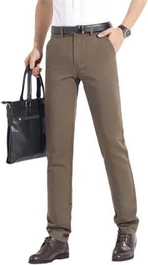 Spring Autumn Summer Business Slim Trousers, Man 100% Cotton Trousers, Casual Full Length Formal Pants
