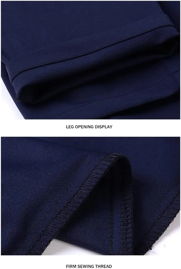 Spring Summer Men Straight Pants, Casual Elastic Long Trousers, Male Straight Business Suit Pants Large Size