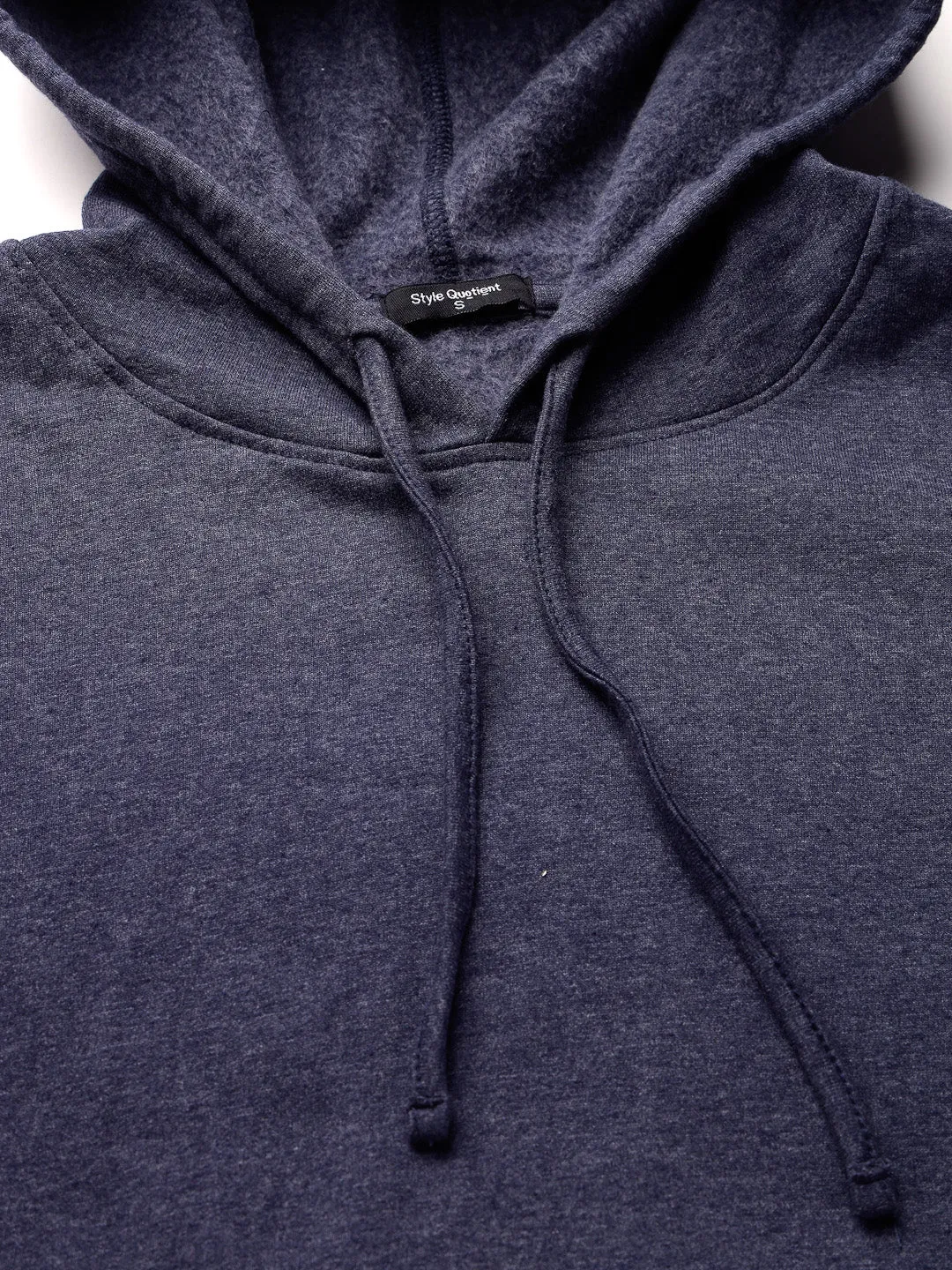 Style Quotient women navy blue hooded oversized sweatshirt