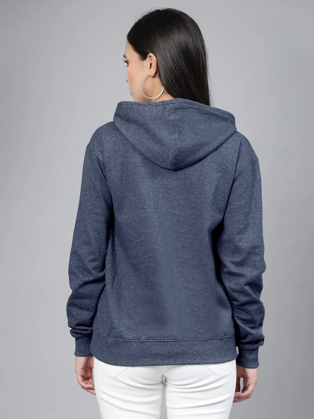 Style Quotient women navy blue hooded oversized sweatshirt
