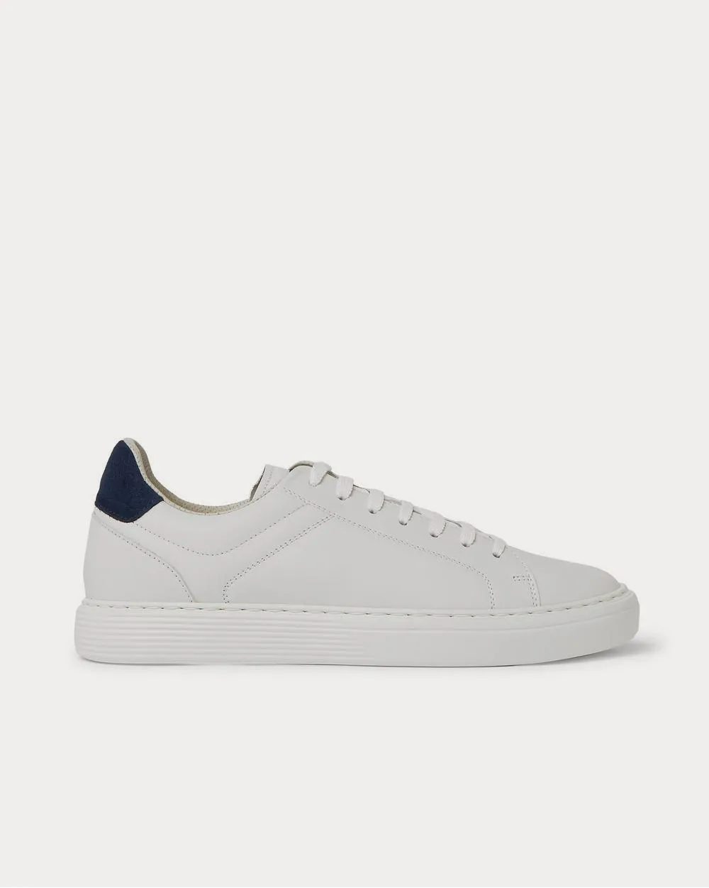 Suede-Trimmed Leather  White low top sneakers
