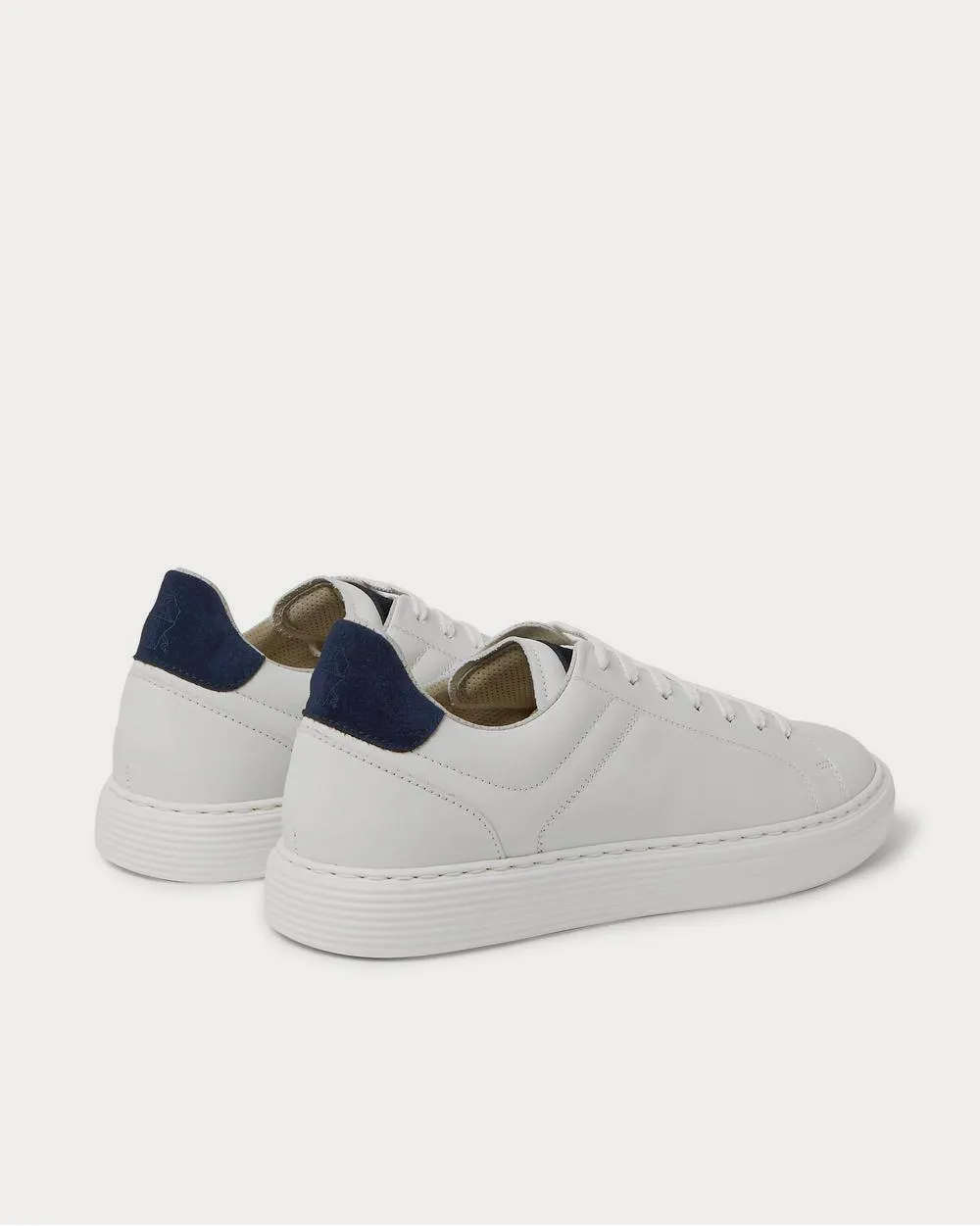 Suede-Trimmed Leather  White low top sneakers