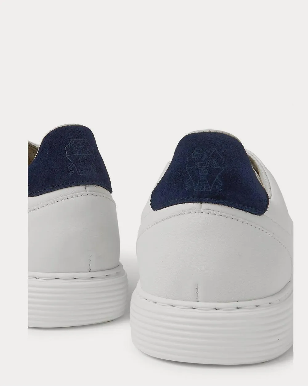 Suede-Trimmed Leather  White low top sneakers