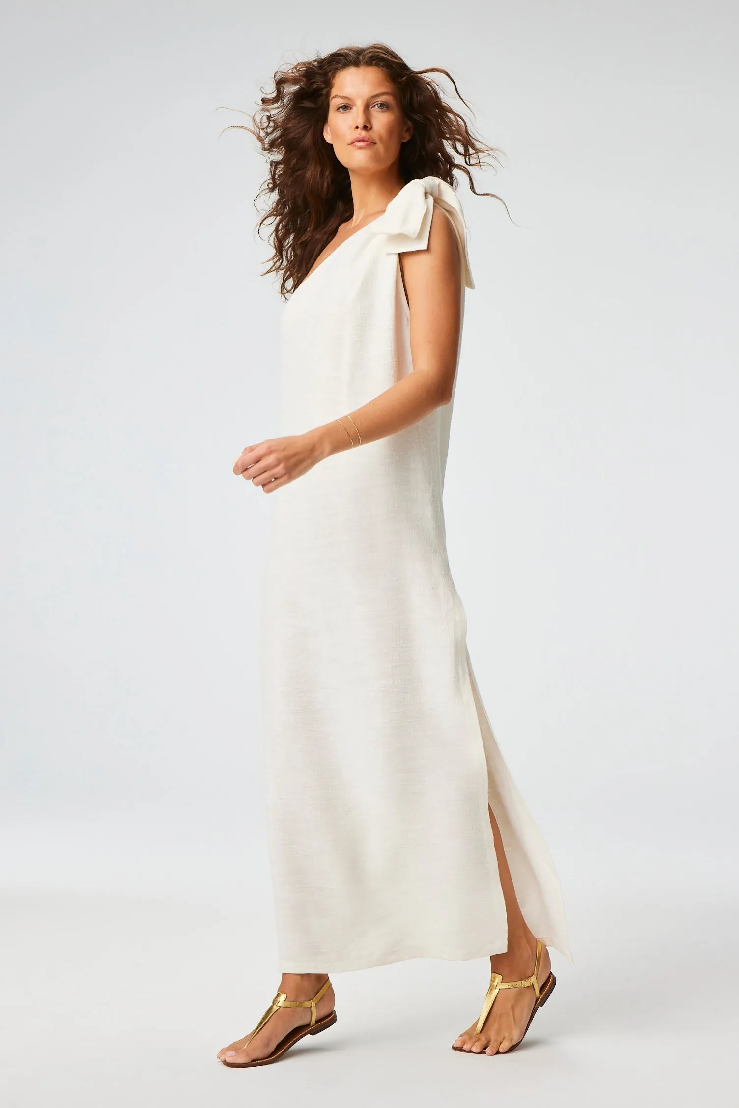 THE SARONG DRESS in WHITE SHANTUNG