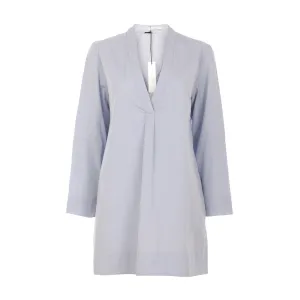 TOME Women's White Poplin V Neck Tunic Top Size M MEDIUM Ladies