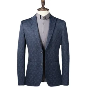 West Louis Boutique Fashion Slim Blue Plaid Casual Business Blazer