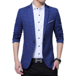 West Louis Brand Fashion Plaid Blazer