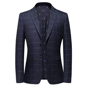 West Louis British Style Vintage Plaid Business-Men Blazer