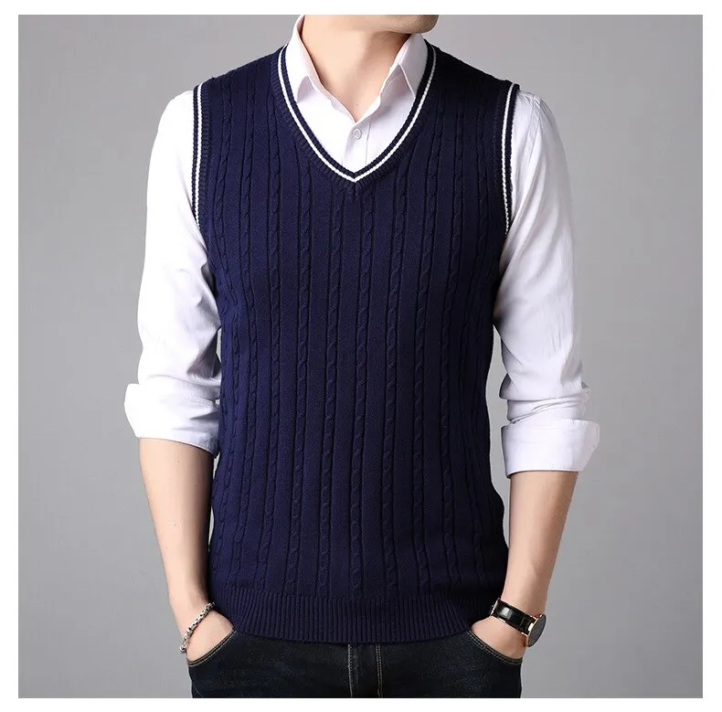 West Louis Casual Knitted V-Neck Elegant Sweater Vest