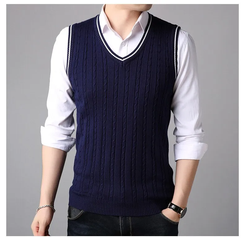 West Louis Casual Knitted V-Neck Elegant Sweater Vest