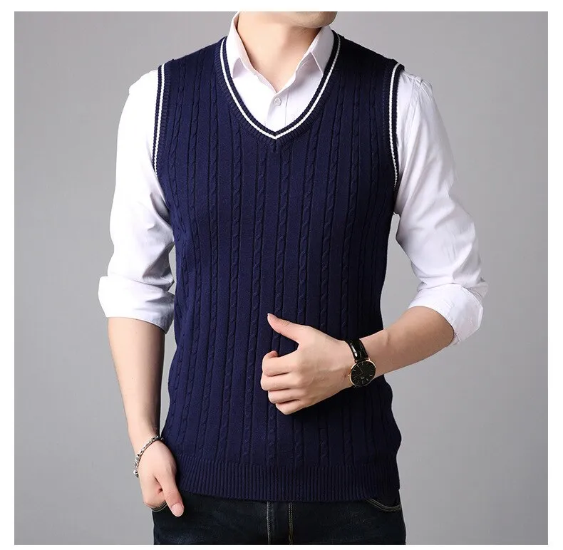 West Louis Casual Knitted V-Neck Elegant Sweater Vest
