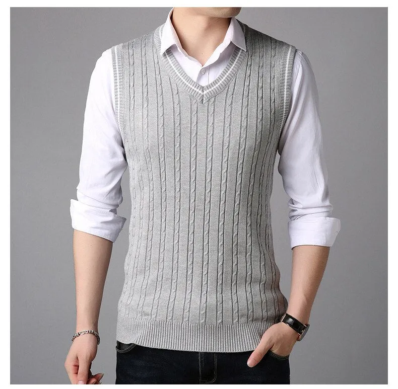 West Louis Casual Knitted V-Neck Elegant Sweater Vest
