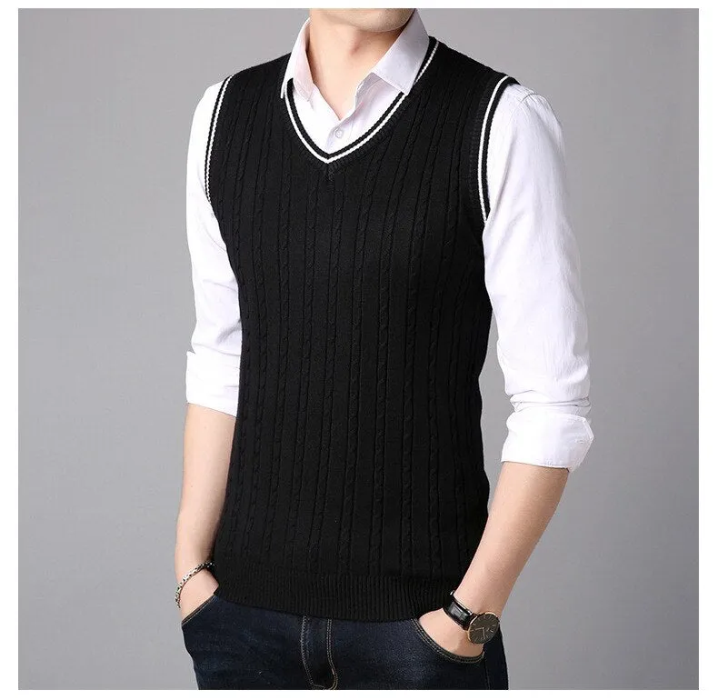 West Louis Casual Knitted V-Neck Elegant Sweater Vest