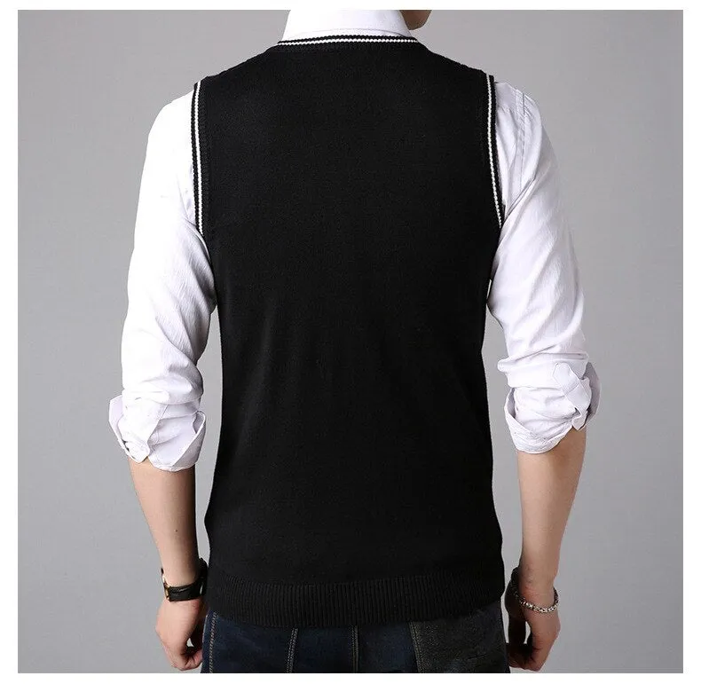West Louis Casual Knitted V-Neck Elegant Sweater Vest