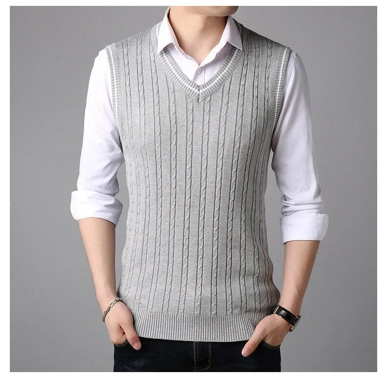 West Louis Casual Knitted V-Neck Elegant Sweater Vest