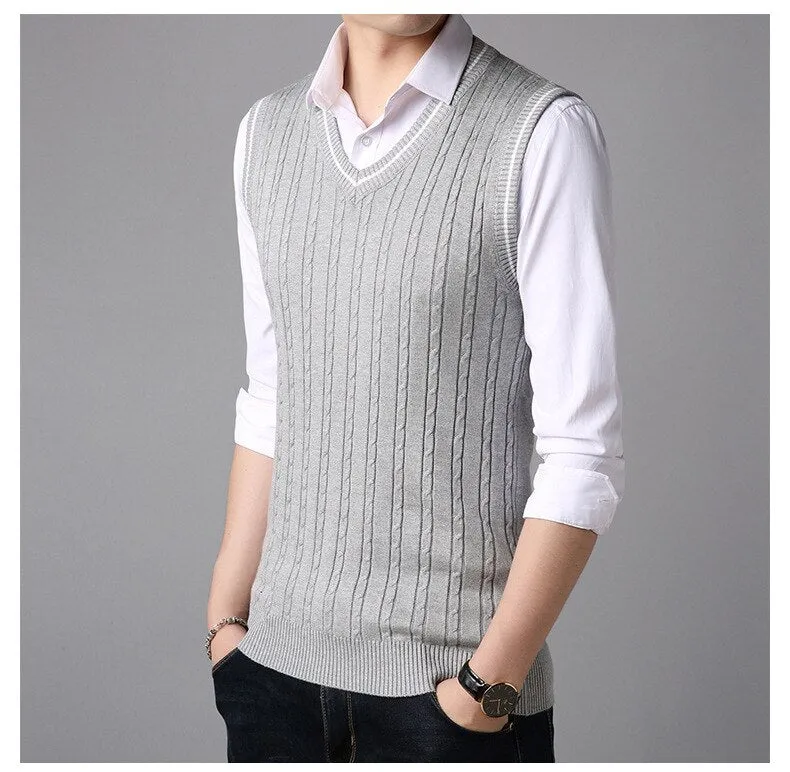 West Louis Casual Knitted V-Neck Elegant Sweater Vest