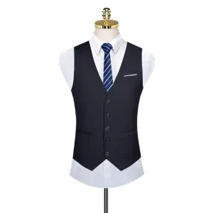 West Louis Formal Solid Color Business Office Suit Vest
