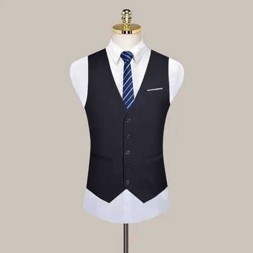 West Louis Formal Solid Color Business Office Suit Vest