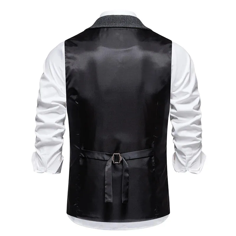 West Louis Men's Retro Lapel Gentlemen Vest