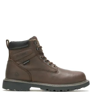 Wolverine Men's Floorhand Waterproof 6" Work Boot - Dark Brown (SOFT TOE)