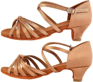 Women Latin Dance Shoes, Professional Ballroom Salsa Practice Performance Dancing Shoes, Women Ballet and Dance Shoes for Women Girl, Brown (36)