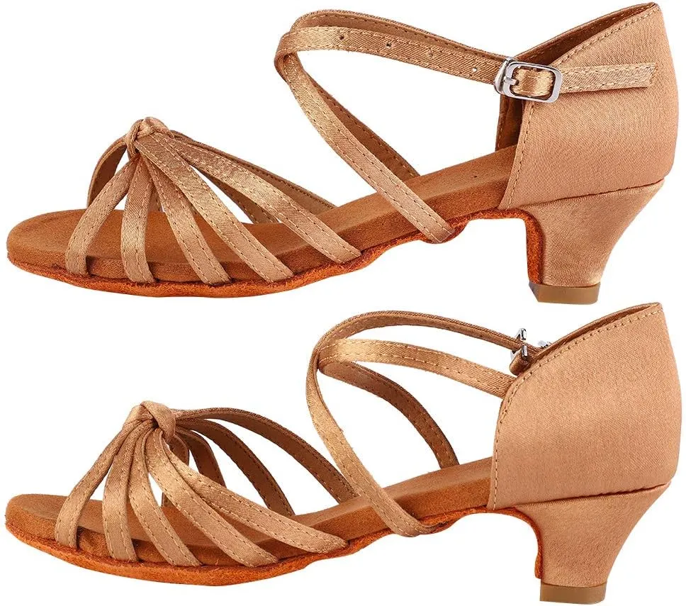 Women Latin Dance Shoes, Professional Ballroom Salsa Practice Performance Dancing Shoes, Women Ballet and Dance Shoes for Women Girl, Brown (36)