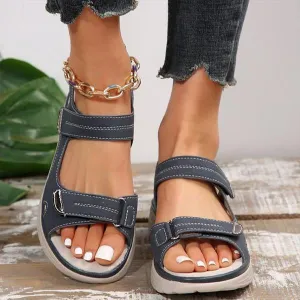 Women's Sporty Wedge Sandals with Velcro Straps 56950750S