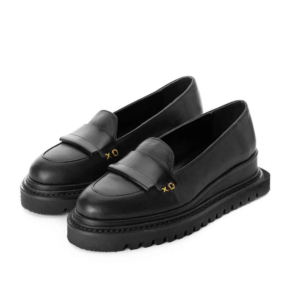 XOXO Paper Game  black leather men shoes