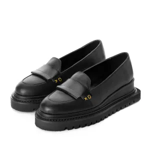 XOXO Paper Game  black leather men shoes
