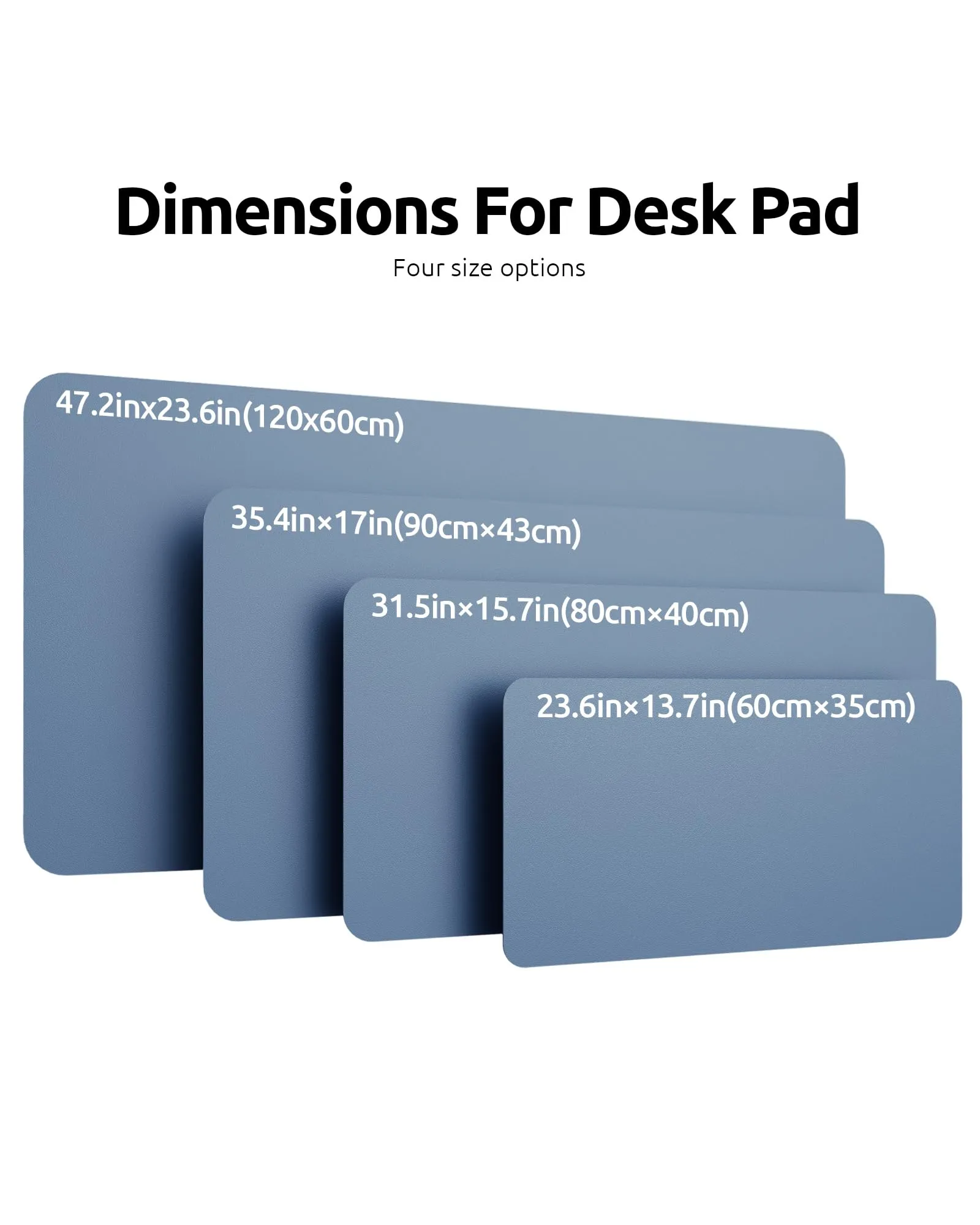 YSAGi Leather Desk Pad Protector, Office Desk Mat, Large Mouse Pad, Non-Slip PU Leather Desk Blotter, Laptop Desk Pad, Waterproof Desk Writing Pad for Office and Home (Blue, 23.6" x 13.8")