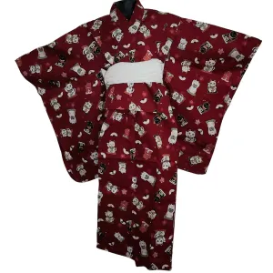 Yukata Girls - Red Maneki neko